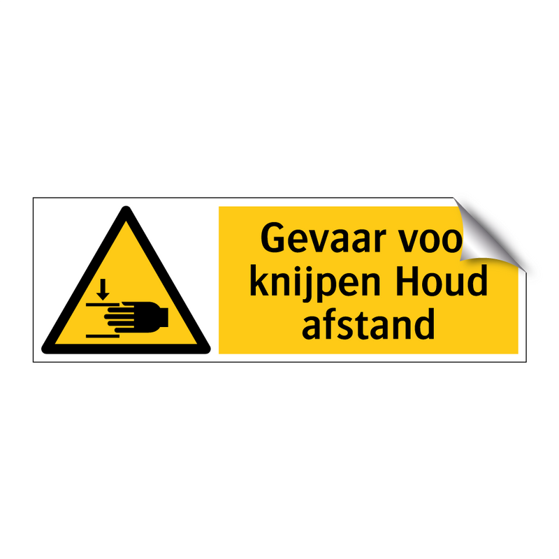 Gevaar voor knijpen Houd afstand