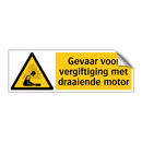 Gevaar voor vergiftiging met draaiende motor