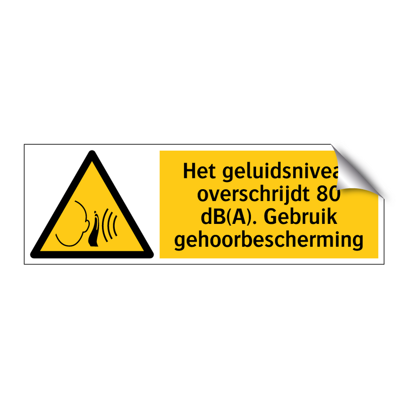 Het geluidsniveau overschrijdt 80 dB(A). Gebruik gehoorbescherming