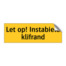 Let op! Instabiele klifrand