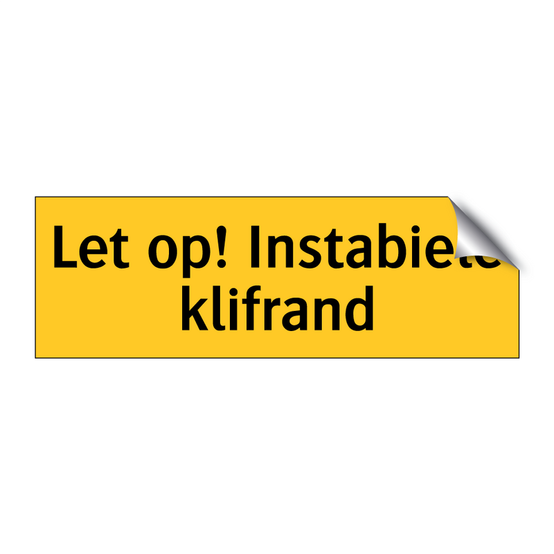 Let op! Instabiele klifrand