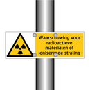 Waarschuwing voor radioactieve materialen of ioniserende straling