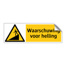 Waarschuwing voor helling