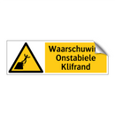 Waarschuwing Onstabiele Klifrand