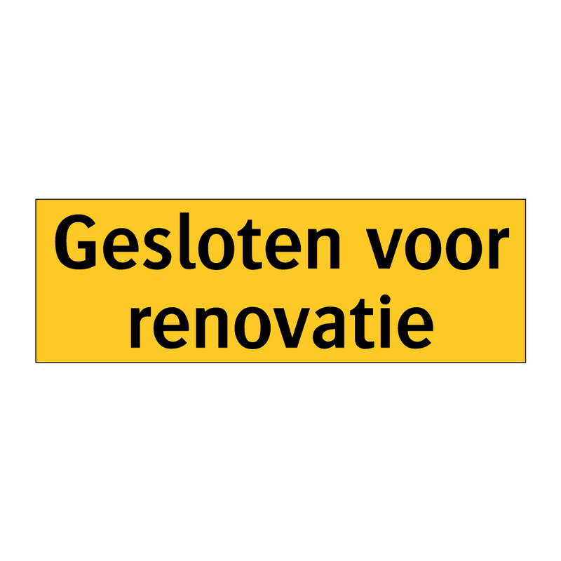 Gesloten voor renovatie