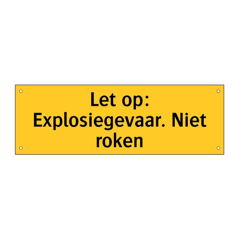 Let op: Explosiegevaar. Niet roken