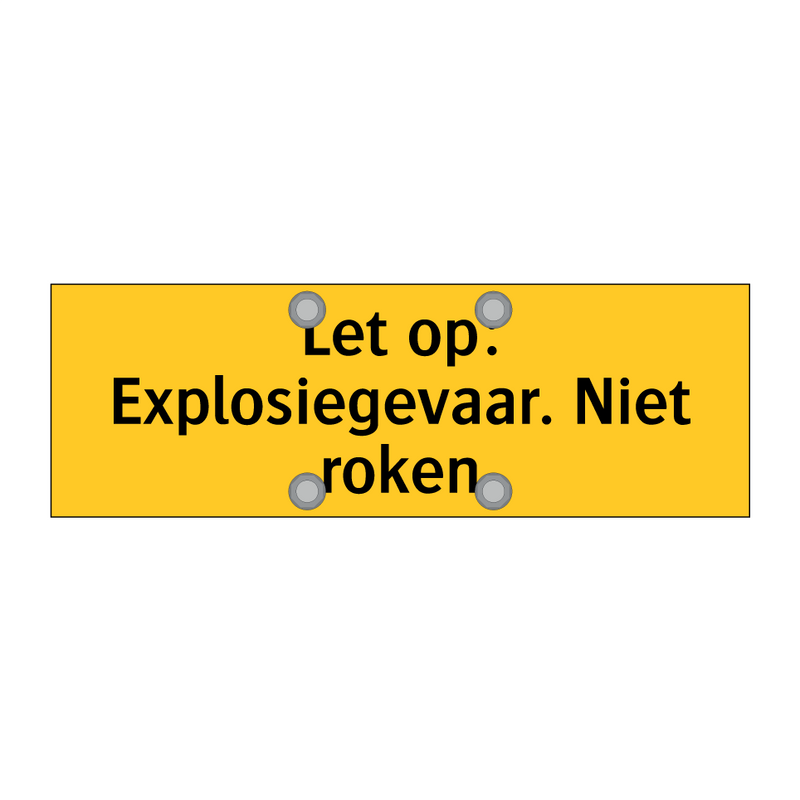 Let op: Explosiegevaar. Niet roken