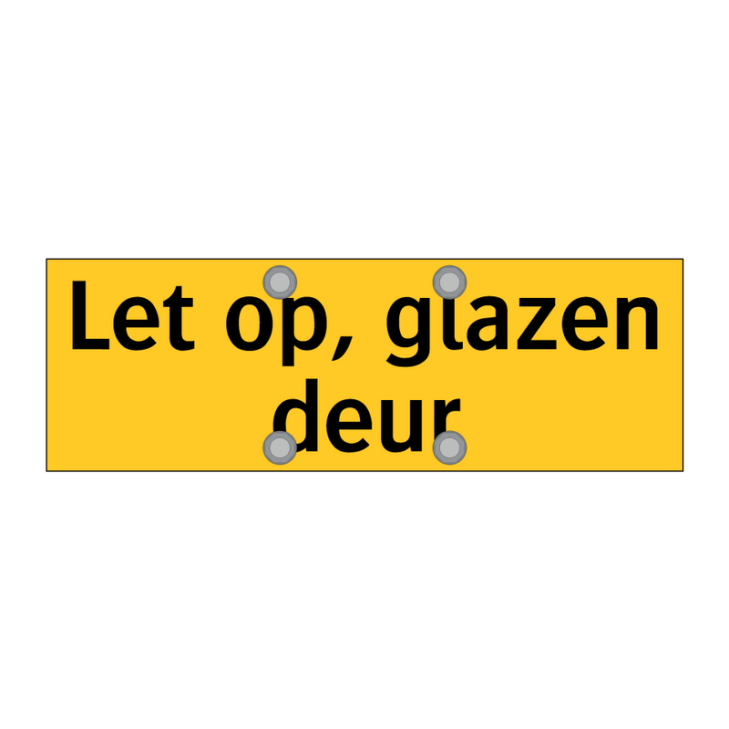 Let op, glazen deur