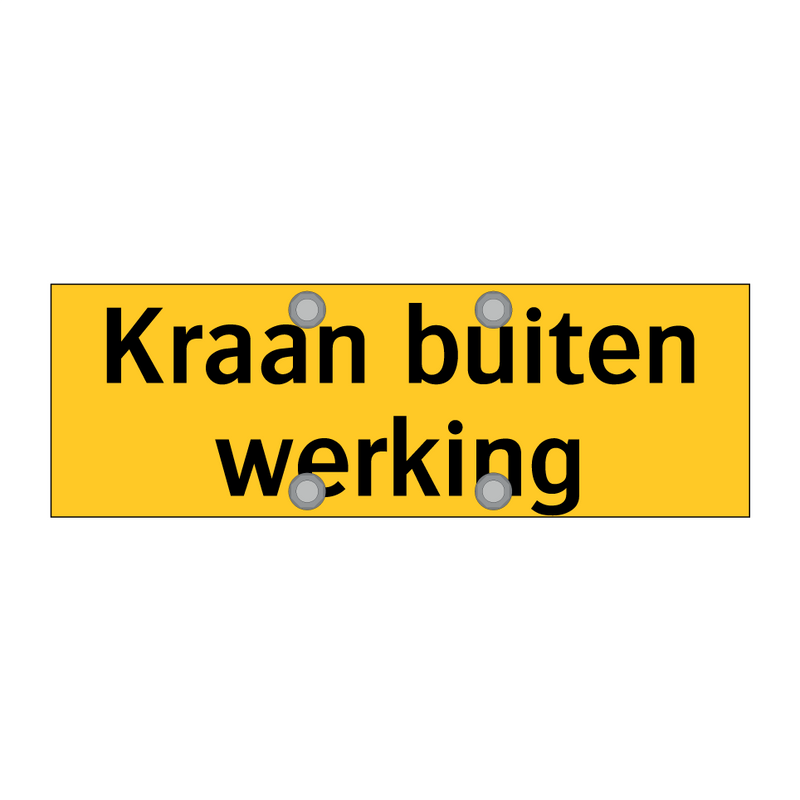 Kraan buiten werking
