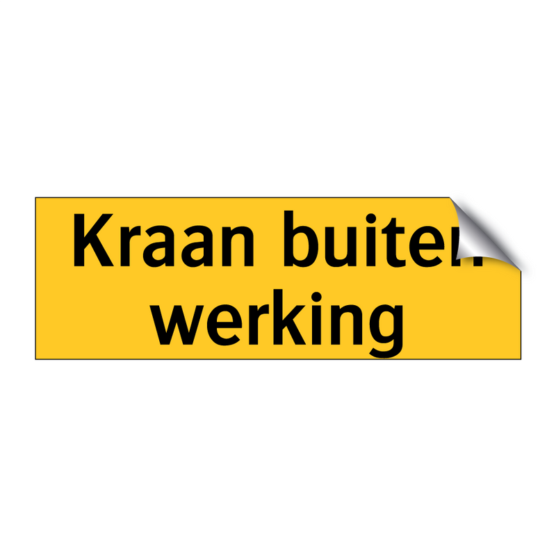 Kraan buiten werking