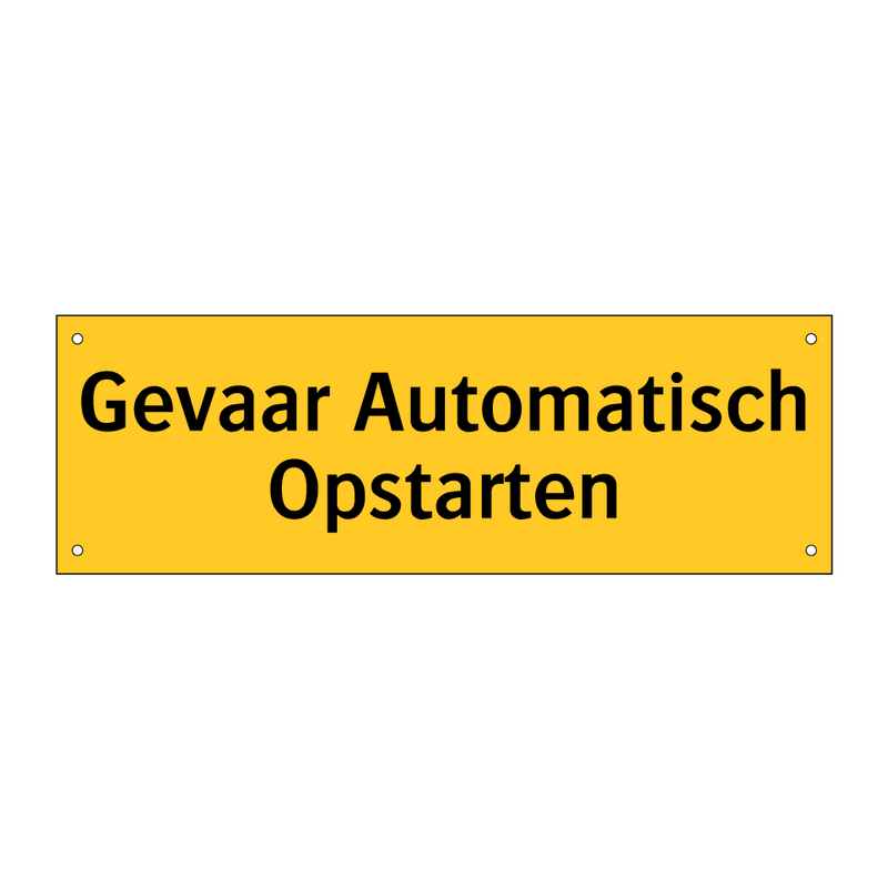 Gevaar Automatisch Opstarten