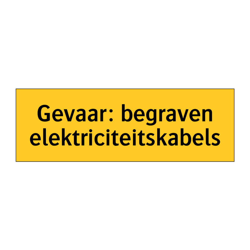 Gevaar: begraven elektriciteitskabels