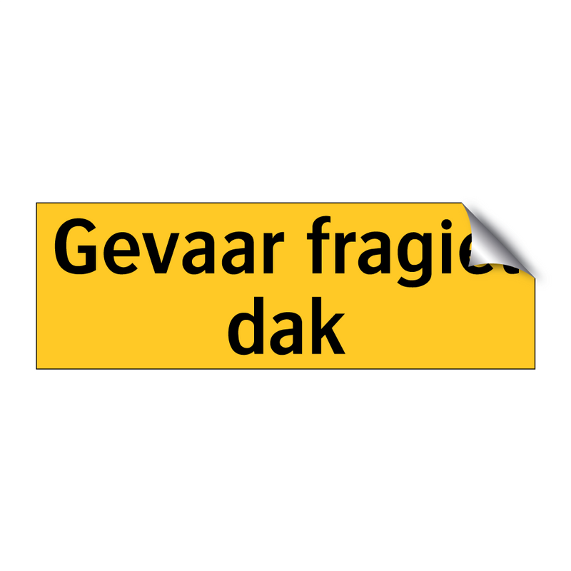 Gevaar fragiel dak
