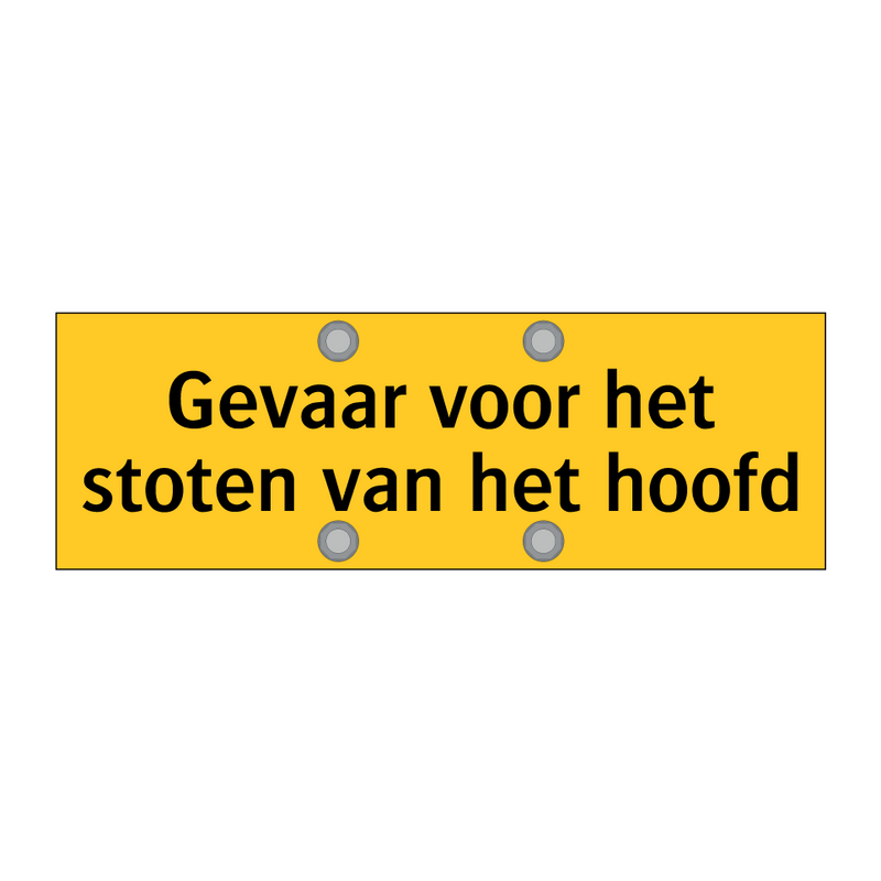 Gevaar voor het stoten van het hoofd