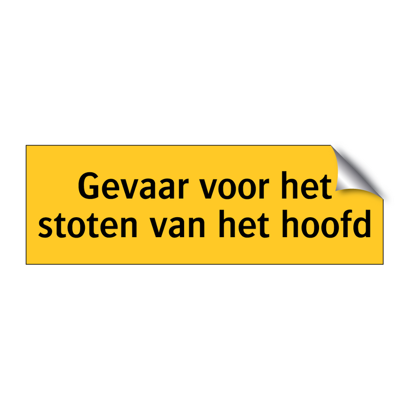Gevaar voor het stoten van het hoofd