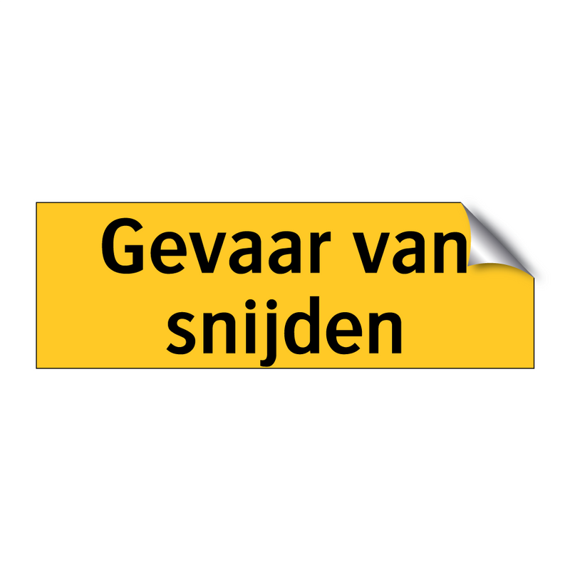 Gevaar van snijden